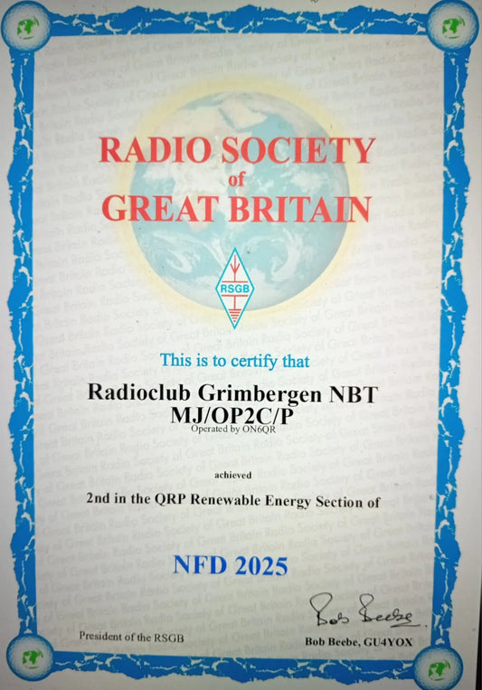 Fred ON6QR Secures 2nd Place in RSGB CW Field Day with our Open Wire Doublet