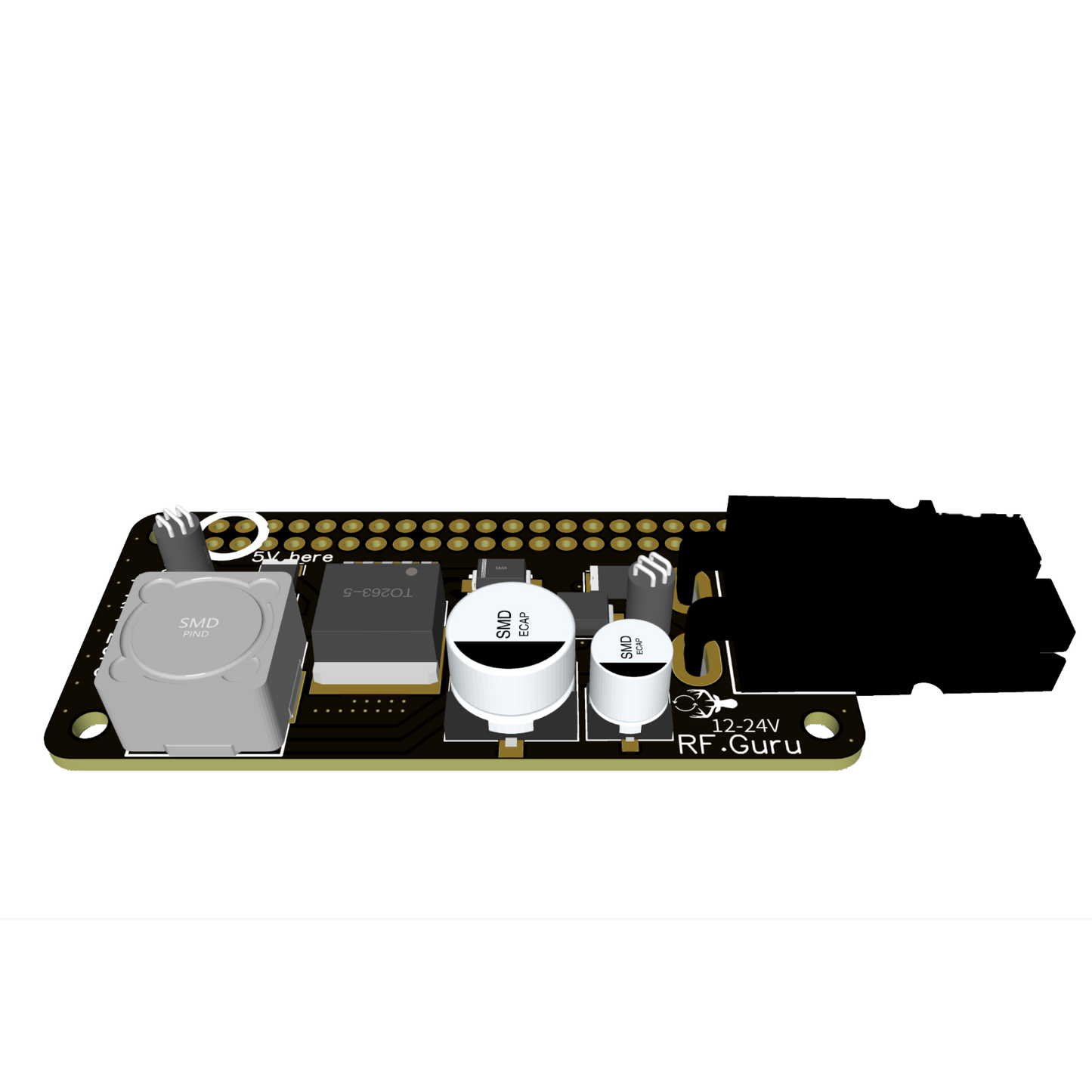 PowerPole Power Supply HAT for Raspberry Pi Zero (12-24V)