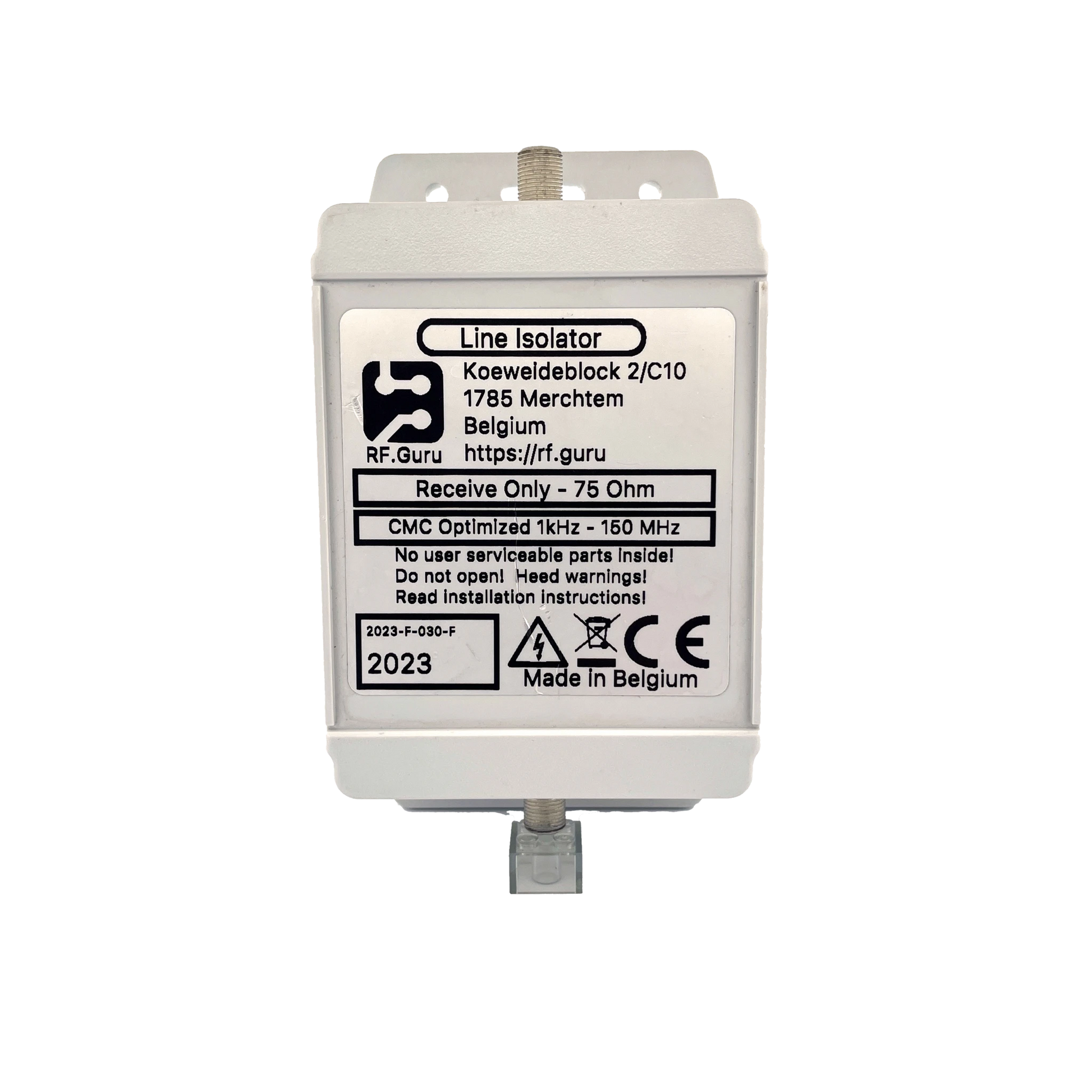 RX 75Ω 1 kHz - 150 mHz +30dB CMR Optimized Line Isolator