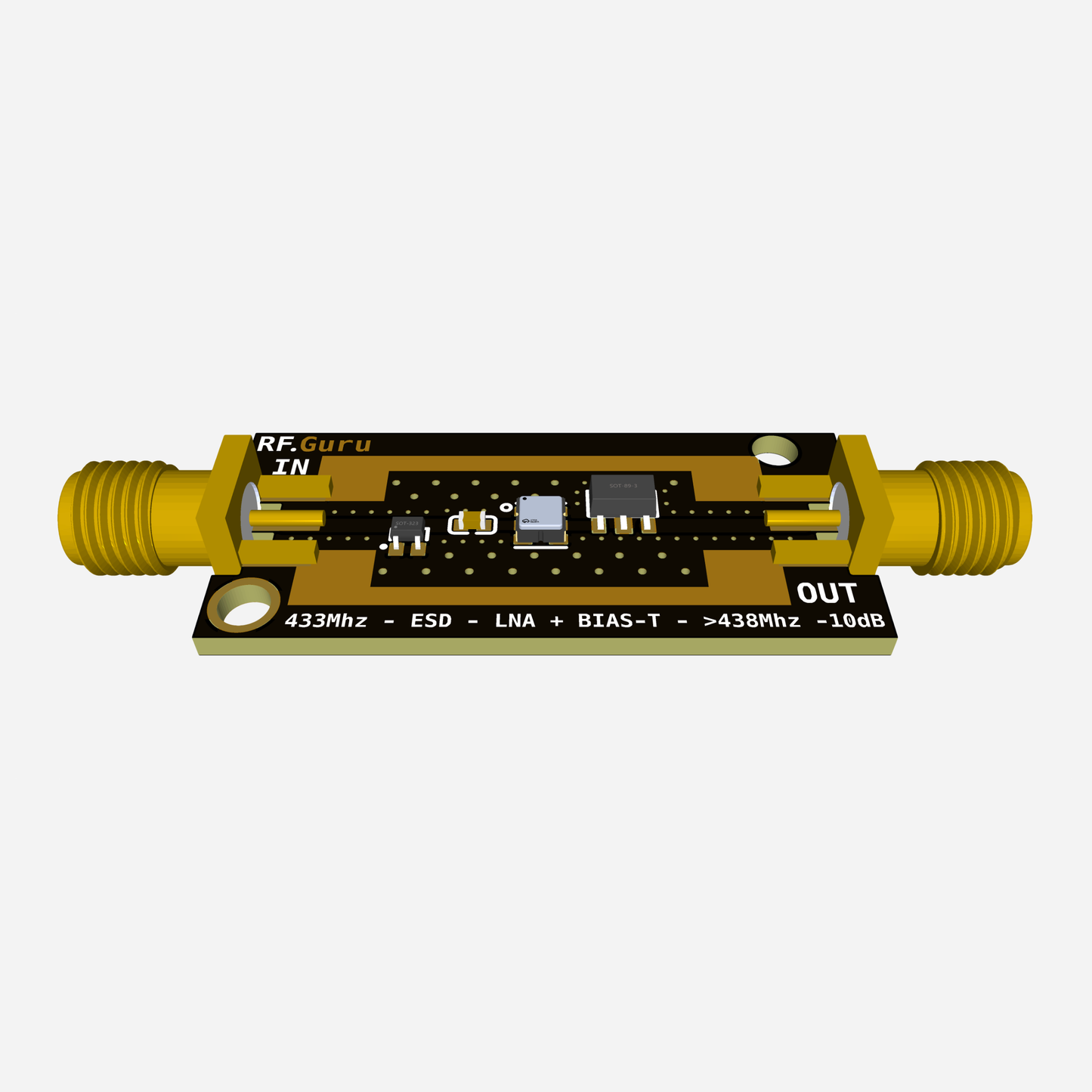 ESD Protected Low Noise Amplifier (LNA) for 433 MHz (LoRa APRS) + 18dB Gain