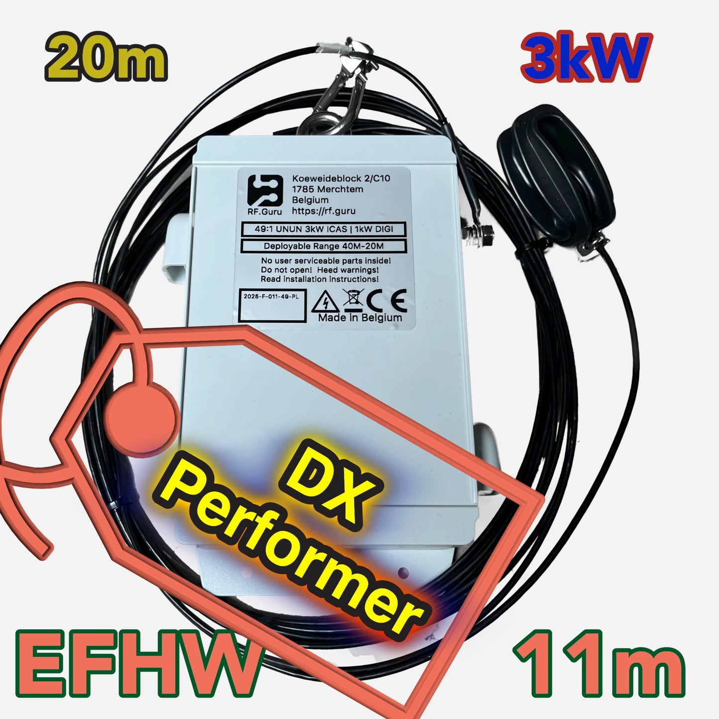 EFHW20 3kW End-fed Half-wave Mono Band 20M