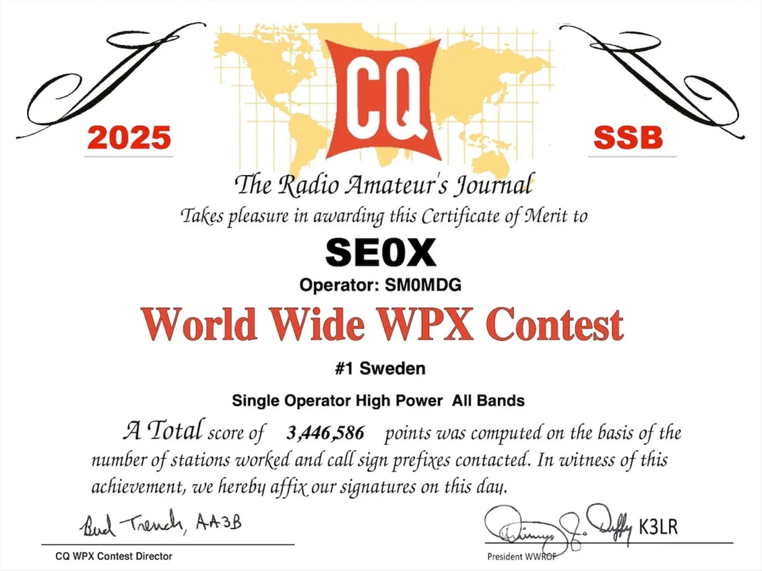 🏆 SE0X Wins #1 in Sweden with RF-Guru EFHW16080 in CQ WPX SSB 2025!