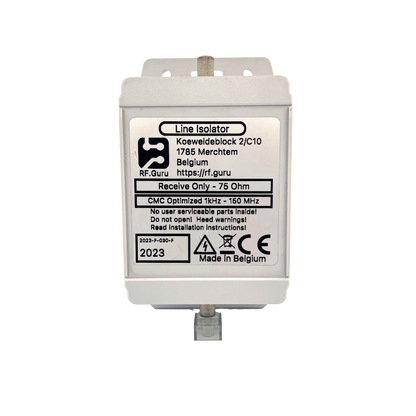 2023-F-030 | RX 75Ω 1 kHz - 150 mHz CMC Optimized Line Isolator