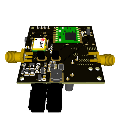 Exposed top view of the 2023-PA-521 printed circuit board, revealing key electronic components and connectors.