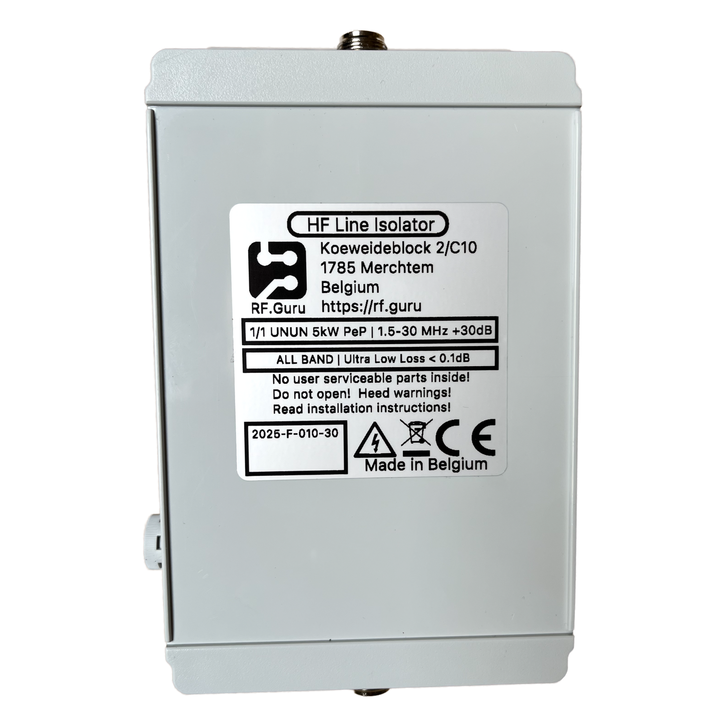 2025-F-010-30 | High Power +30dB CMR Line Isolator 1.5-30MHz 5kW