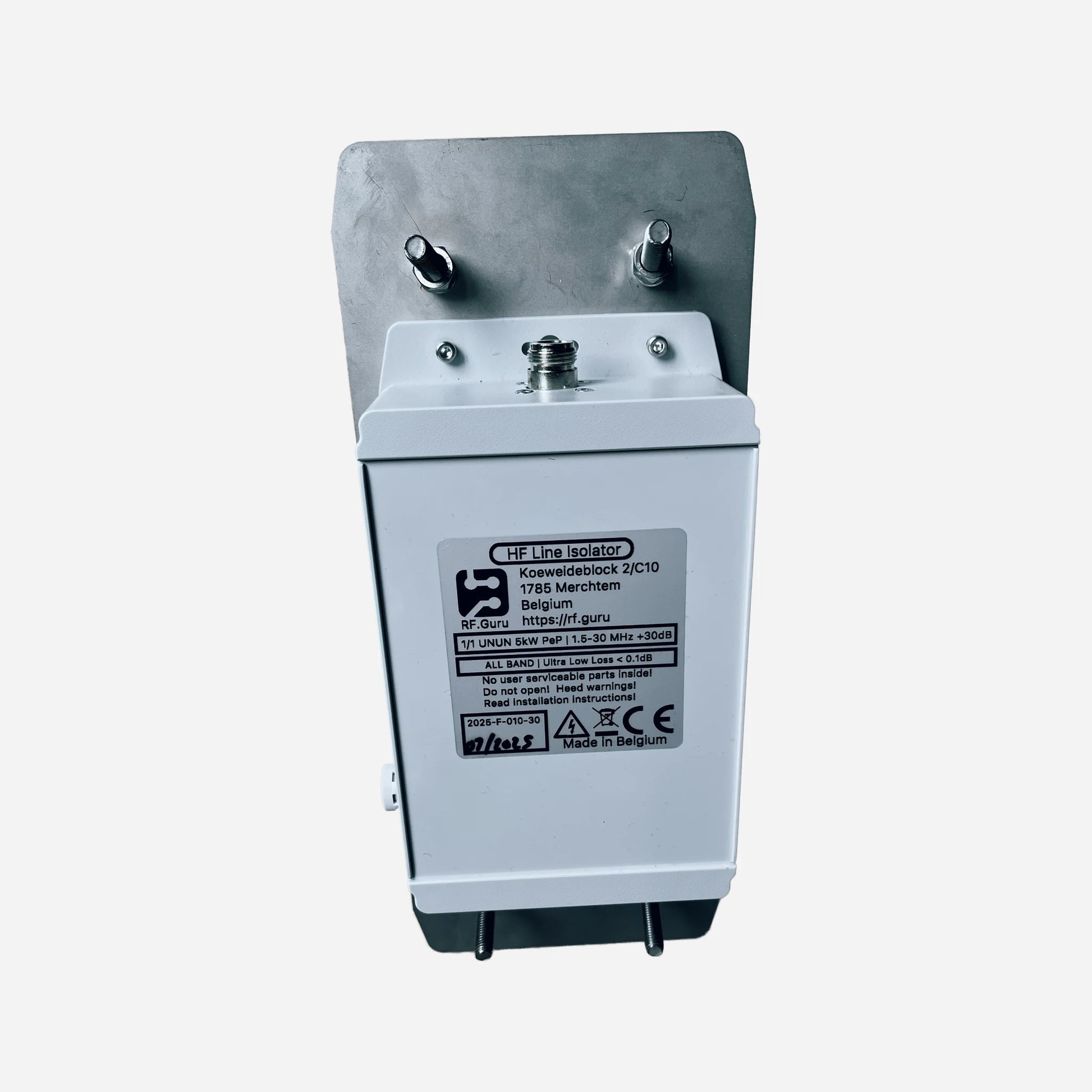 9kW Wide Band (HF) High Power +30dB CMR Line Isolator 1.5-30MHz + RVS Mounting plate