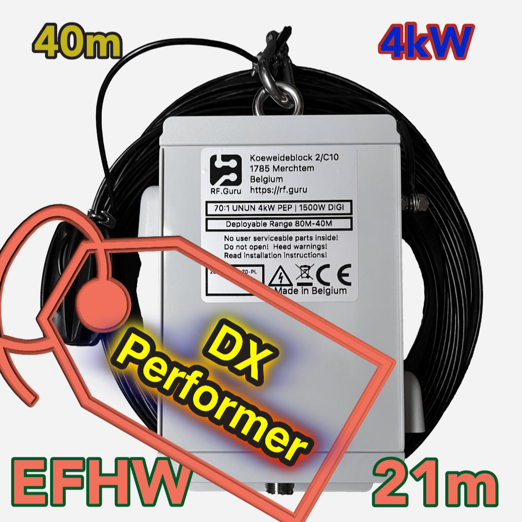 EFHW40 4kW High Power Inverted L Endfed Halfwave Mono Band 40M
