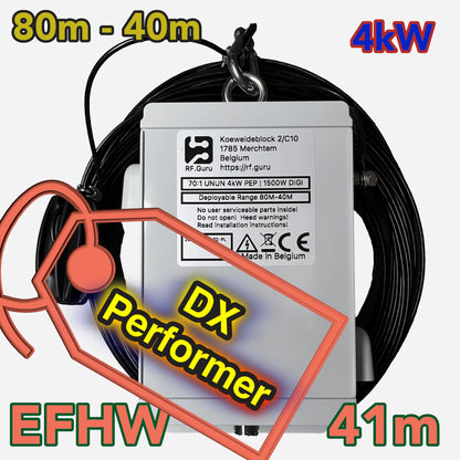 80M 40M Dual band EFHW 70:1 4kW Antenna