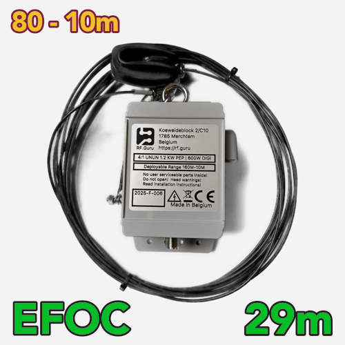 2025-F-006-29 | 1.2kW End-fed Off-Center EFOC 80M 60M 40M 30M 20M 17M 15M 12M 10M